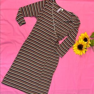 Striped V-Neck Dress